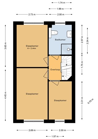 Floorplan - Wolfstraat 39, 4105 VM Culemborg